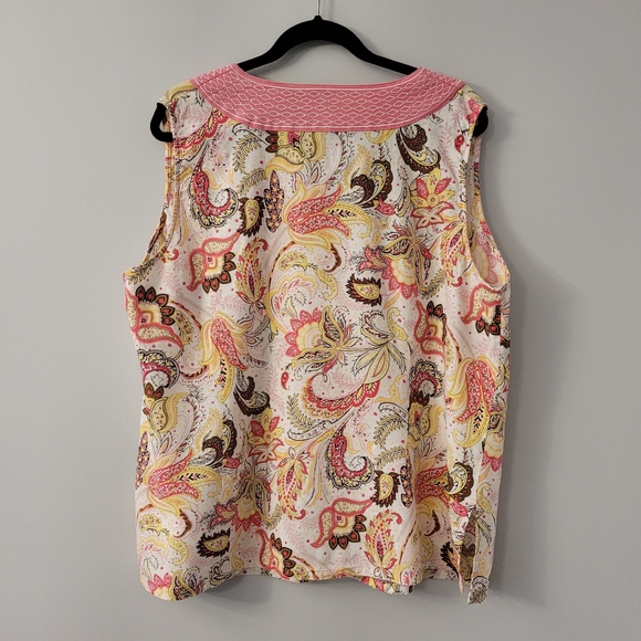 Women's Linen blend Boho Sleeveless top Sz 2x - Picture 3 of 7